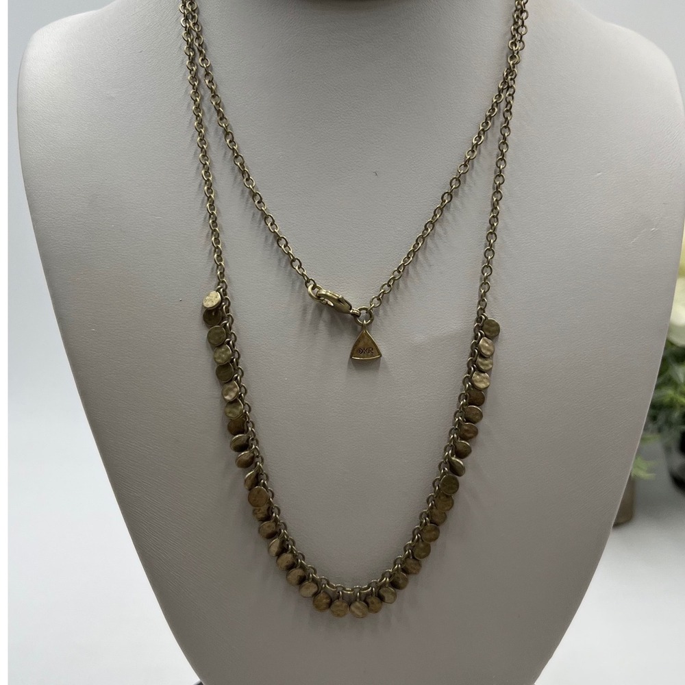 K&R Collection by Silpada Let it Glow #krn0097 Retired Long Brass Disc Necklace
